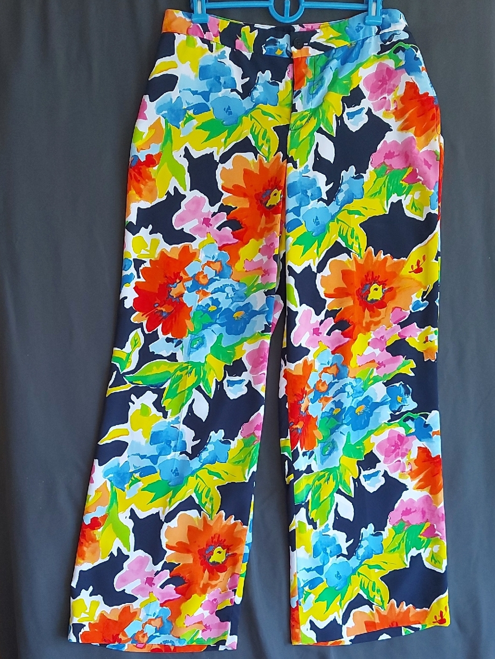Lauren Ralph Lauren Multicolor Floral Petite Pants — Pink, Blue, Yellow, Green